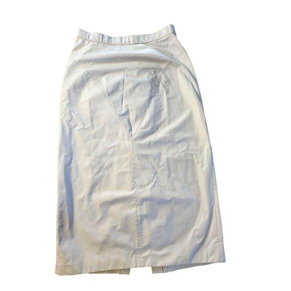 Tarazzia Vintage Leather Aline Skirt Snap Back Black Midi Size 9/10 - Picture 2 of 9